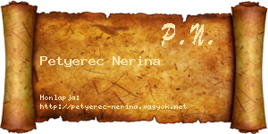 Petyerec Nerina névjegykártya